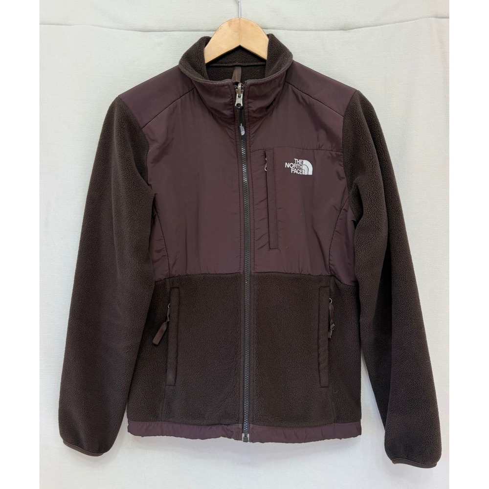 The North Face Women Denali Jacket Brown Polartec Fleece Full Zip Outdoor Small